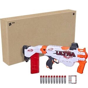 Nerf Ultra Focus Motorized Blaster White‎ Orange F0500 with 10 AccuStrike Darts